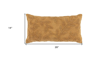 14" X 26" Pumpkin Cotton Lumbar Throw Pillow With Texture