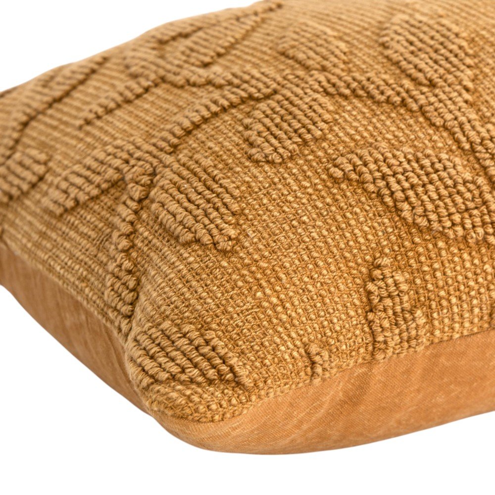 14" X 26" Pumpkin Cotton Lumbar Throw Pillow With Texture