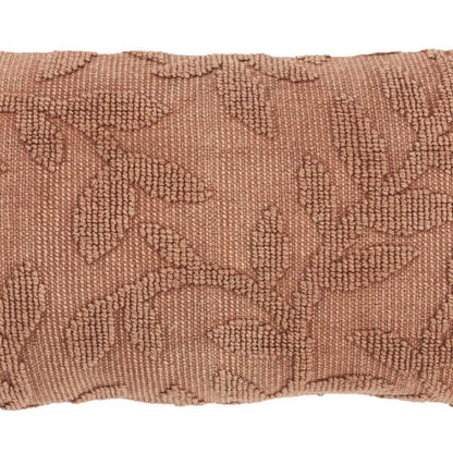 14" X 26" Terra Cotta Cotton Lumbar Throw Pillow With Texture