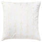 20" White Cotton Throw Pillow With Embroidery