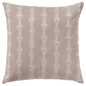 20" Pink and White Cotton Throw Pillow With Embroidery