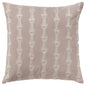 20" Pink and White Cotton Throw Pillow With Embroidery