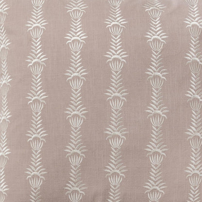 20" Pink and White Cotton Throw Pillow With Embroidery