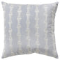 20" Light Blue and White Cotton Throw Pillow With Embroidery