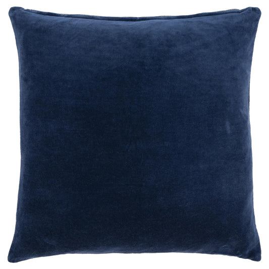 22" Blue Cotton Blend Throw Pillow