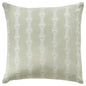20" Green and White Cotton Throw Pillow With Embroidery