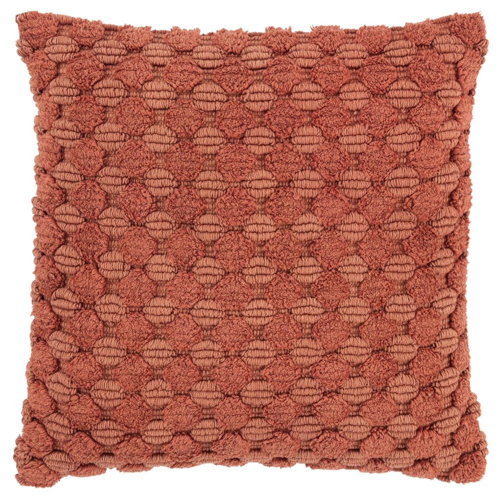 20" Terra Cotta Cotton Throw Pillow With Texture