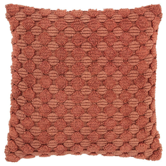 20" Terra Cotta Cotton Throw Pillow With Texture