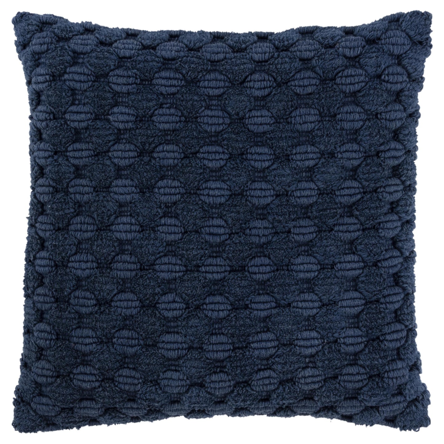 20" Blue Cotton Throw Pillow With Texture