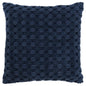 20" Blue Cotton Throw Pillow With Texture