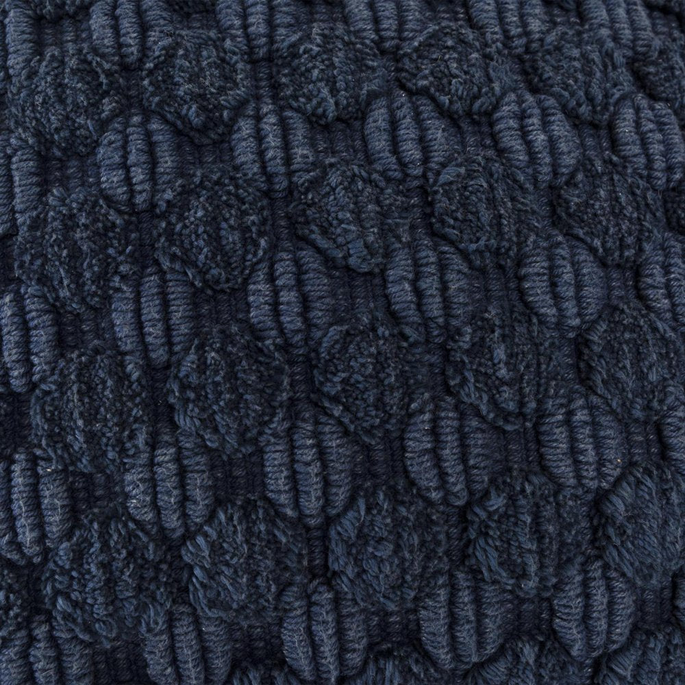 20" Blue Cotton Throw Pillow With Texture