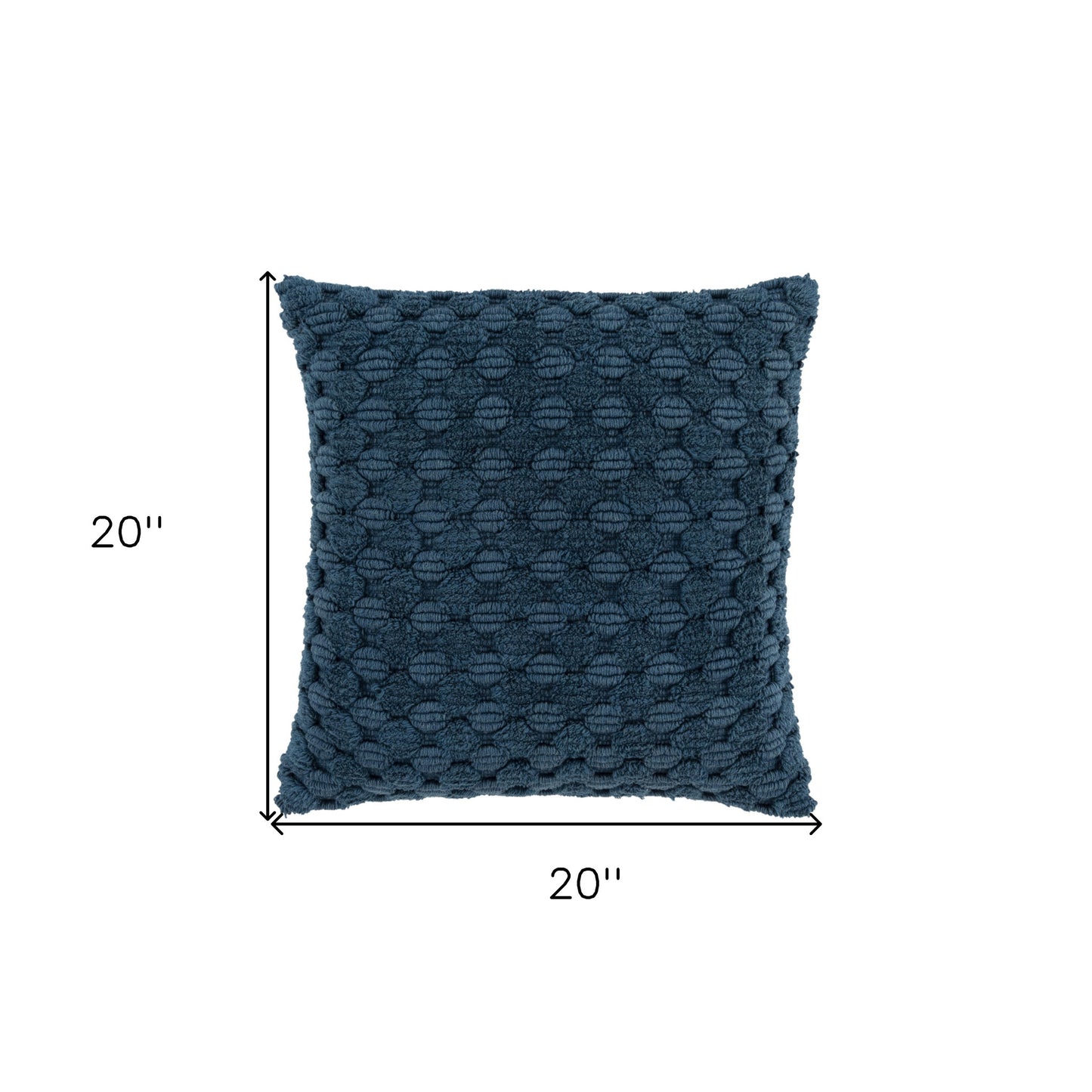 20" Teal Cotton Throw Pillow With Texture