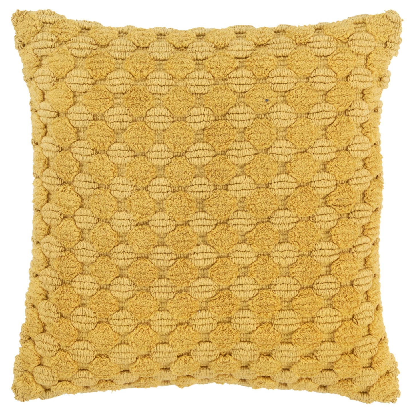 20" Yellow Cotton Throw Pillow With Texture