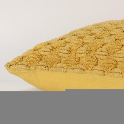 20" Yellow Cotton Throw Pillow With Texture
