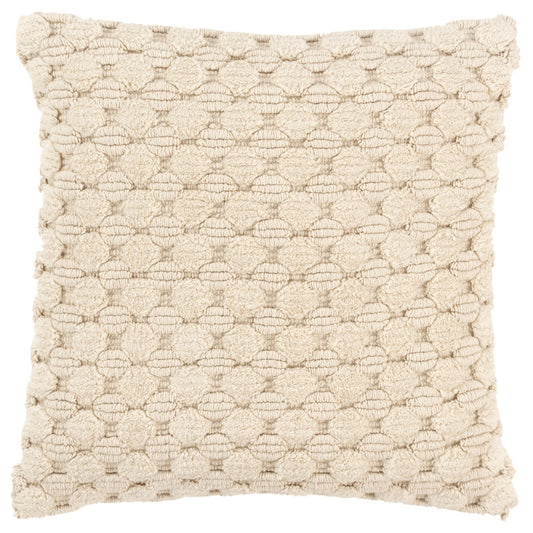 20" Ivory Cotton Throw Pillow With Texture