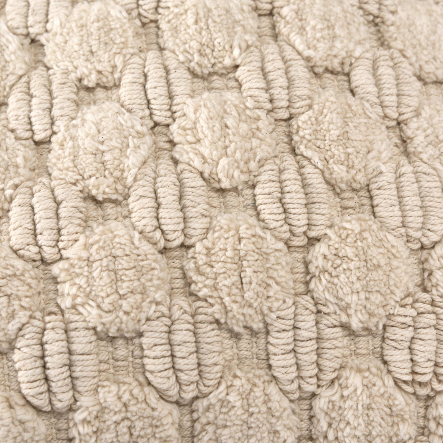 20" Ivory Cotton Throw Pillow With Texture