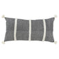 14" X 26" Black And White Weave Cotton Throw Pillow with Tassels