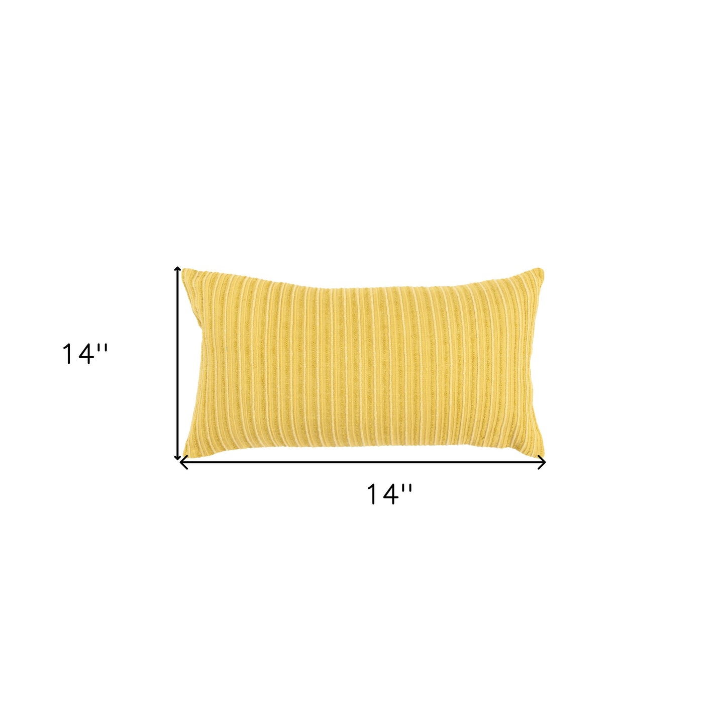 14" X 14" Yellow Cotton Blend Pillow