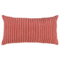 14" X 26" Terra Cotta Lumbar Striped Cotton Blend Throw Pillow