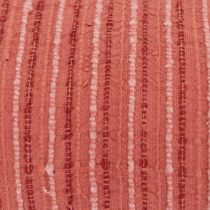 14" X 26" Terra Cotta Lumbar Striped Cotton Blend Throw Pillow