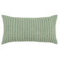 14" X 26" Green Lumbar Striped Cotton Blend Throw Pillow