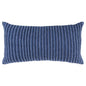 14" X 26" Blue Lumbar Striped Cotton Blend Throw Pillow