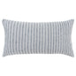 14" X 26" Gray Lumbar Striped Cotton Blend Throw Pillow