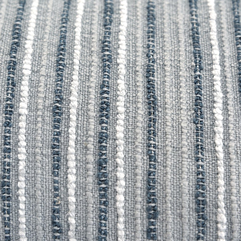 14" X 26" Gray Lumbar Striped Cotton Blend Throw Pillow