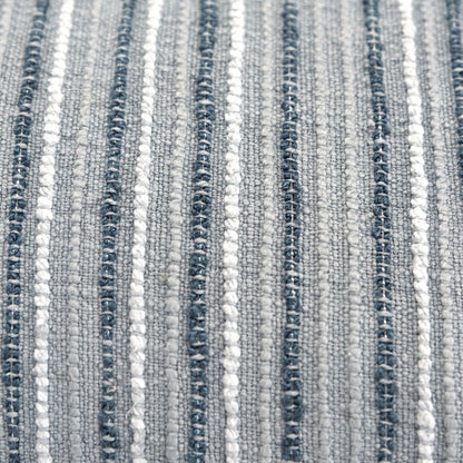 14" X 26" Gray Lumbar Striped Cotton Blend Throw Pillow