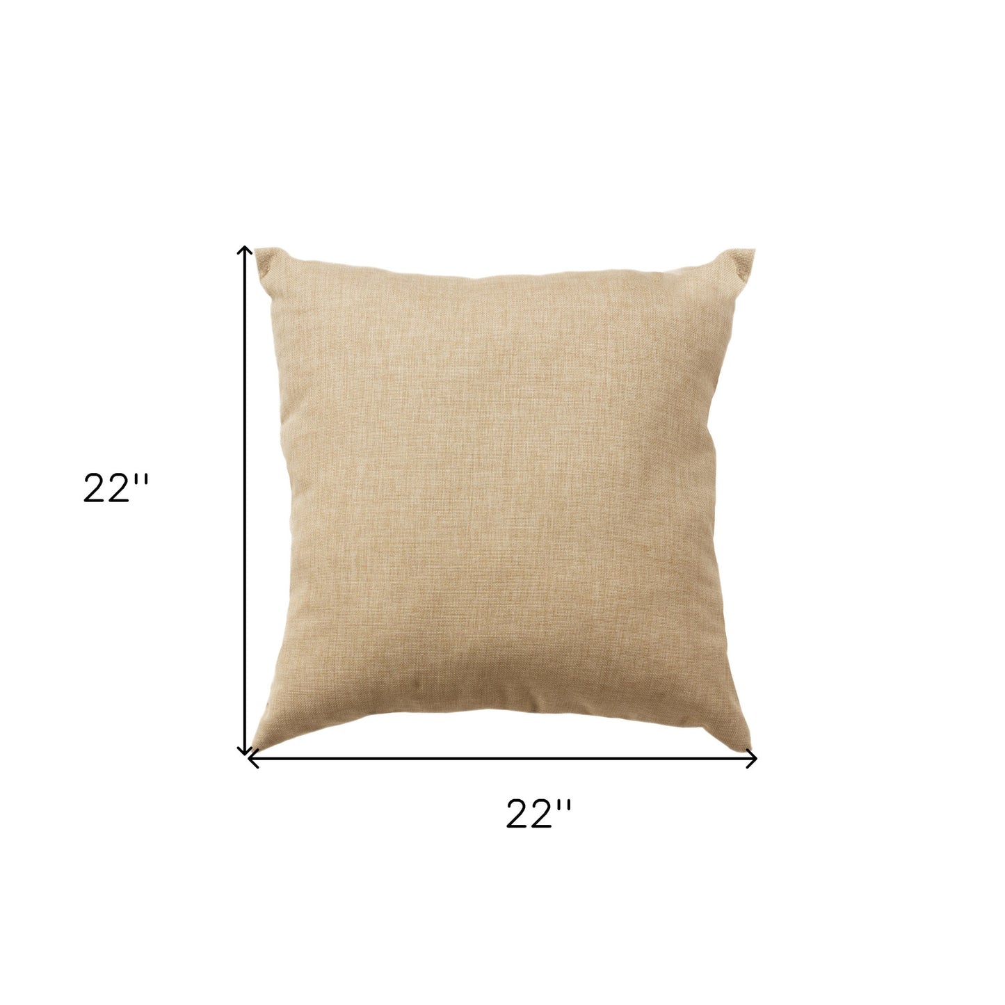 22" Beige Throw Pillow