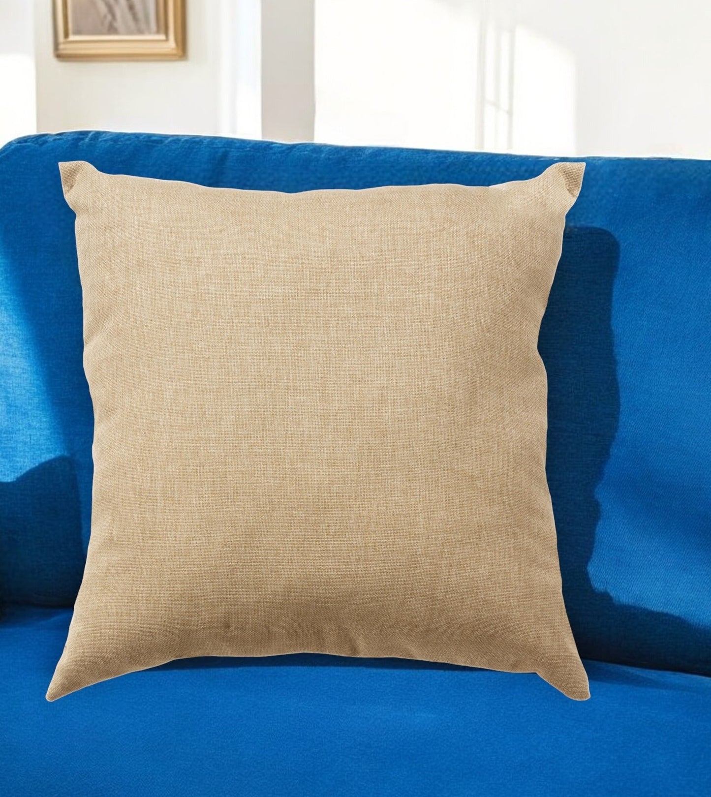 22" Beige Throw Pillow