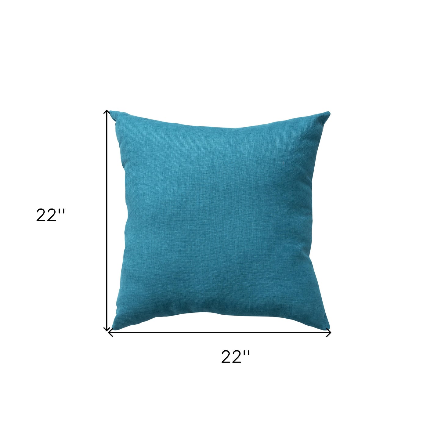 22" Teal Blue Indoor Outdoor Throw Pillow