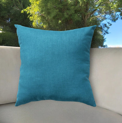 22" Teal Blue Indoor Outdoor Throw Pillow