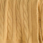 50" X 60" Yellow Cotton Cable Knitted Throw Throw Blanket