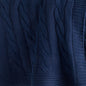 Blue Knitted 100% Cotton Throw Blanket