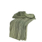 50" X 60" Olive Green Cotton Knitted Striped Throw Blanket
