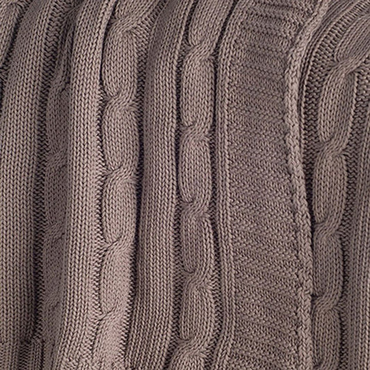 Brown Knitted 100% Cotton Throw Blanket