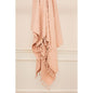 Blush Knitted Throw Blanket with Fringe