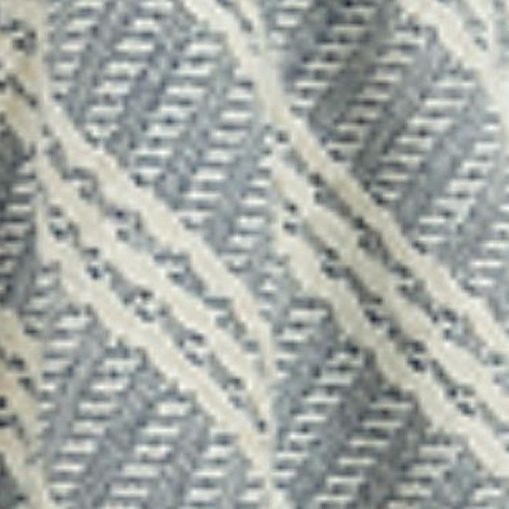 Blue Woven 100% Cotton Throw Blanket