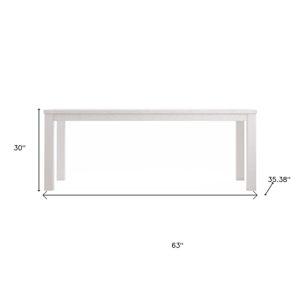 63" Gray Solid Wood Dining Table
