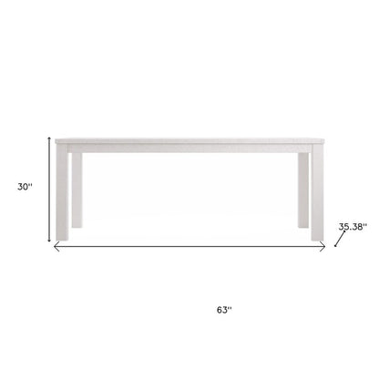 63" Gray Solid Wood Dining Table