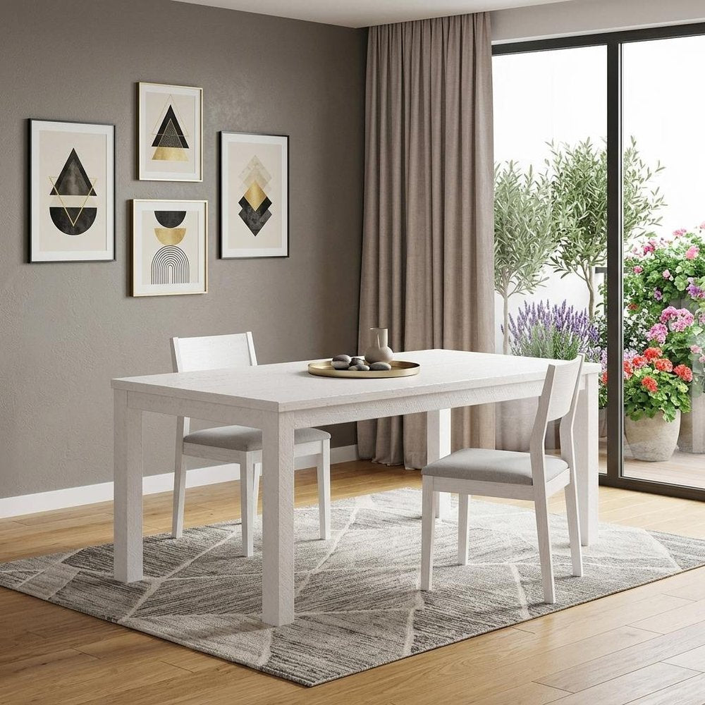 63" Gray Solid Wood Dining Table