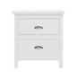 20" White Two Drawer Nightstand With Solid Wood Top