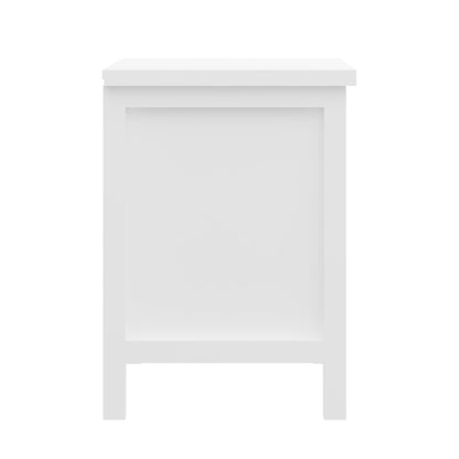 20" White Two Drawer Nightstand With Solid Wood Top