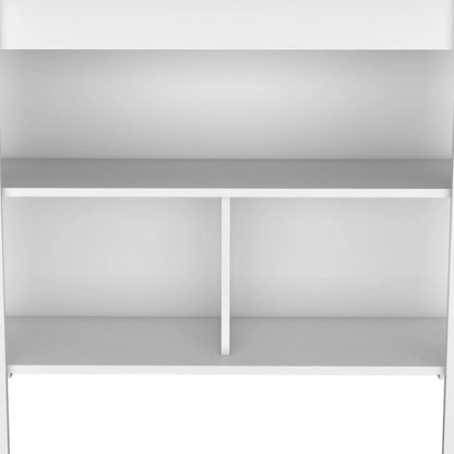 41" Dark Brown and White Wood Kitchen Island Set With Storage