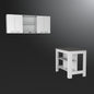 41" Gray and White Wood Kitchen Island Set With Storage