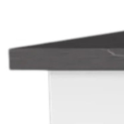 41" Dark Brown and White Wood Kitchen Island Set With Storage