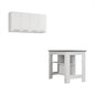 41" Dark Gray and White Wood Kitchen Island Set With Storage