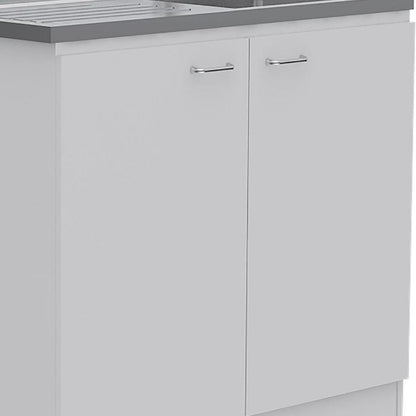 White 39" Kitchen Island Set