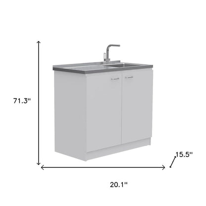 White 39" Kitchen Island Set